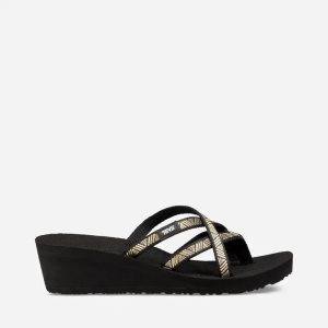 Teva Mush Mandalyn Wedge Ola 2 Damen Flip Flops Schwarz Metal (Österreich)